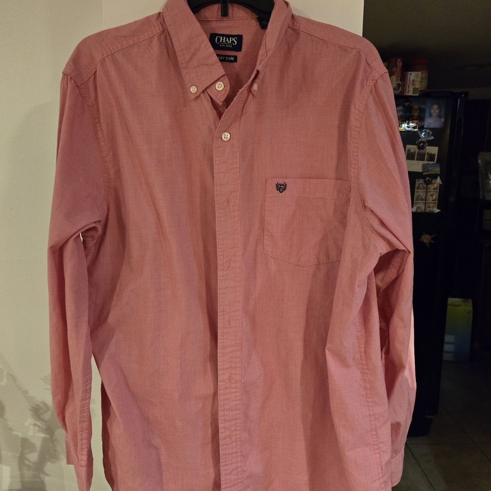Chaps Men's Red Button-Down Shirt
